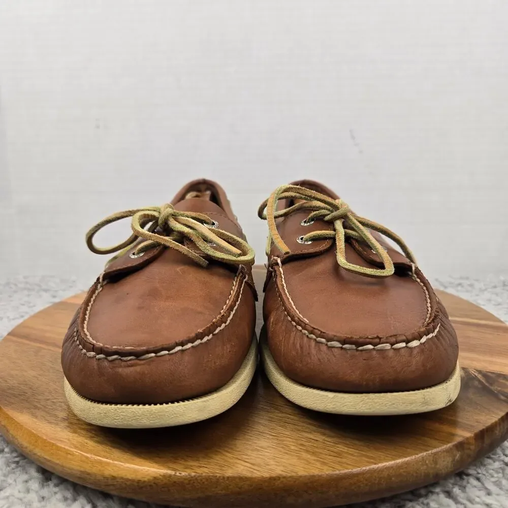 Sperry Top Sider Men 12M Authentic Original 2-Eye Brown Leather Casual Boat Shoe